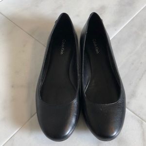 Calvin Klein Black Leather Flats 8